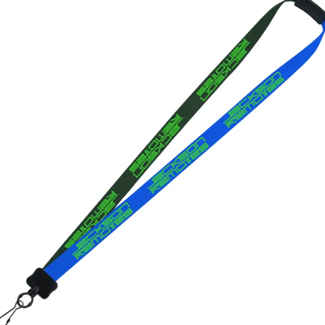 Two-Tone Smooth Nylon Lanyard - 7/8 inches - 36 inches - Metal Swivel Snap Hook