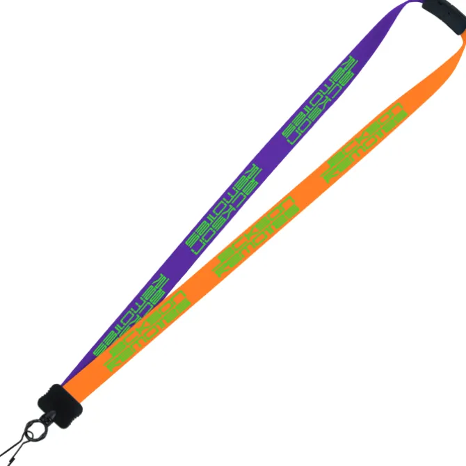 Two-Tone Smooth Nylon Lanyard - 7/8 inches - 36 inches - Metal Swivel Snap Hook