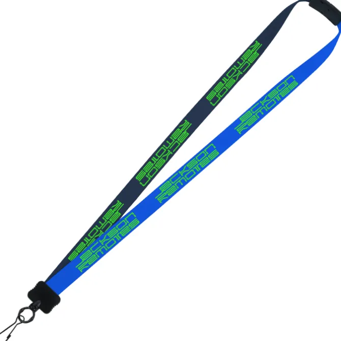 Two-Tone Smooth Nylon Lanyard - 7/8 inches - 36 inches - Metal Swivel Snap Hook