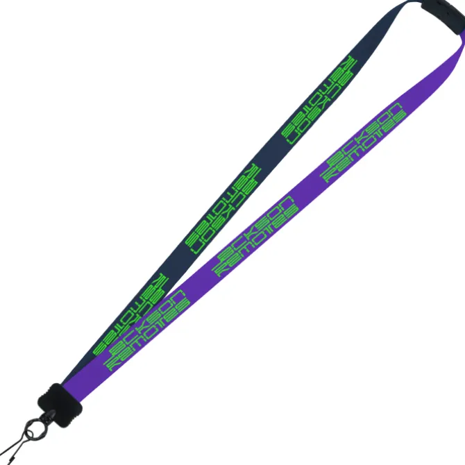 Two-Tone Smooth Nylon Lanyard - 7/8 inches - 36 inches - Metal Swivel Snap Hook