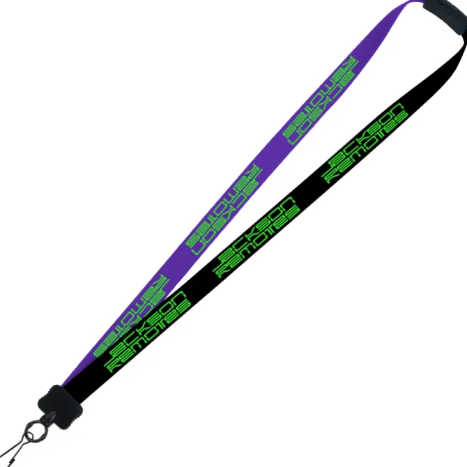Two-Tone Smooth Nylon Lanyard - 7/8 inches - 36 inches - Metal Swivel Snap Hook