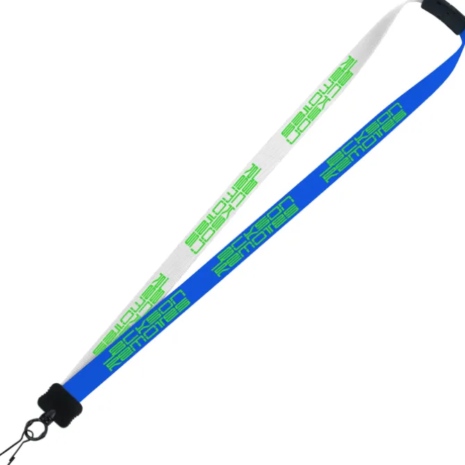 Two-Tone Smooth Nylon Lanyard - 7/8 inches - 36 inches - Metal Swivel Snap Hook