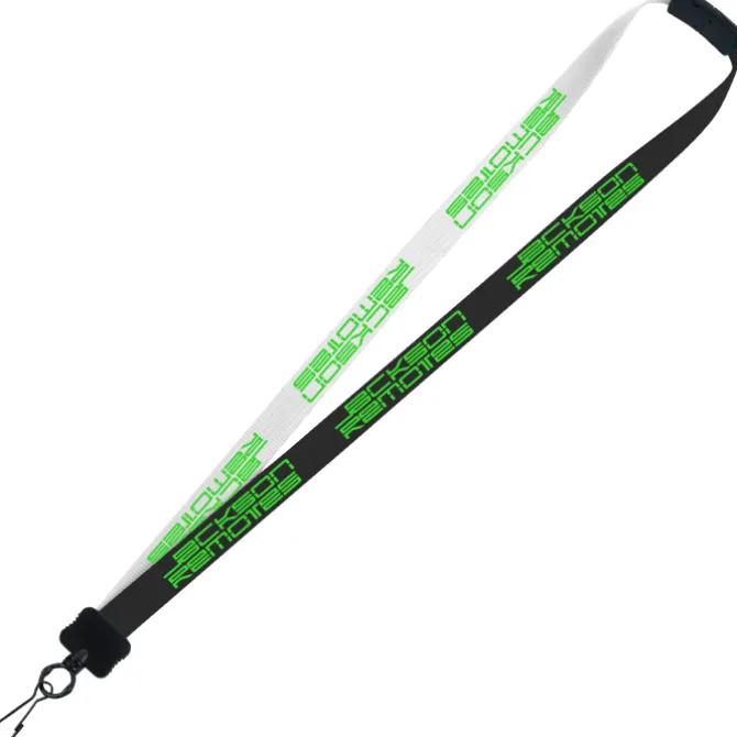 Two-Tone Smooth Nylon Lanyard - 7/8 inches - 36 inches - Metal Swivel Snap Hook