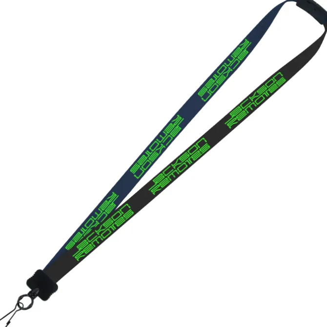 Two-Tone Smooth Nylon Lanyard - 7/8 inches - 36 inches - Metal Swivel Snap Hook