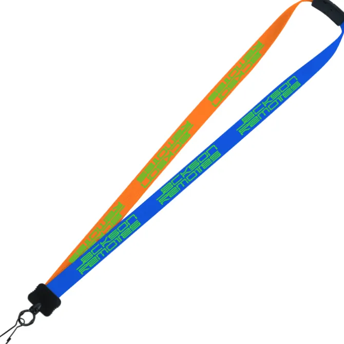 Two-Tone Smooth Nylon Lanyard - 7/8 inches - 36 inches - Metal Swivel Snap Hook