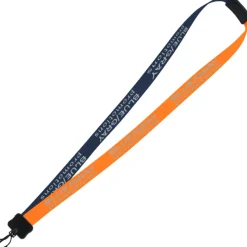 Two-Tone Smooth Nylon Lanyard - 7/8 inches - 36 inches - Plastic Swivel Snap Hook