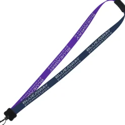 Two-Tone Smooth Nylon Lanyard - 7/8 inches - 36 inches - Plastic Swivel Snap Hook