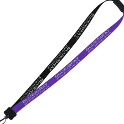 Two-Tone Smooth Nylon Lanyard - 7/8 inches - 36 inches - Plastic Swivel Snap Hook