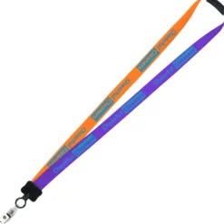 Two-Tone Smooth Nylon Lanyard - 7/8 inches - 36 inches - Snap with Metal Bulldog Clip