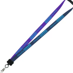 Two-Tone Smooth Nylon Lanyard - 7/8 inches - 36 inches - Snap with Metal Bulldog Clip