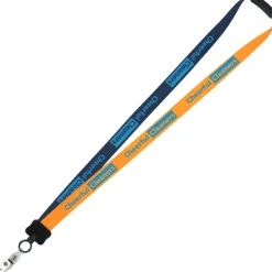 Two-Tone Smooth Nylon Lanyard - 7/8 inches - 36 inches - Snap with Metal Bulldog Clip