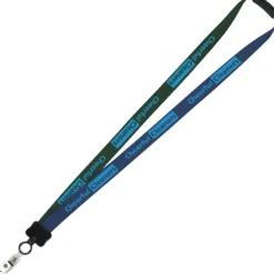 Two-Tone Smooth Nylon Lanyard - 7/8 inches - 36 inches - Snap with Metal Bulldog Clip