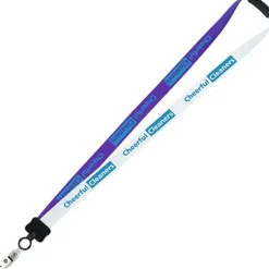 Two-Tone Smooth Nylon Lanyard - 7/8 inches - 36 inches - Snap with Metal Bulldog Clip