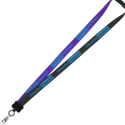 Two-Tone Smooth Nylon Lanyard - 7/8 inches - 36 inches - Snap with Metal Bulldog Clip