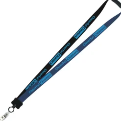 Two-Tone Smooth Nylon Lanyard - 7/8 inches - 36 inches - Snap with Metal Bulldog Clip