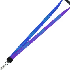 Two-Tone Smooth Nylon Lanyard - 7/8 inches - 36 inches - Snap with Metal Bulldog Clip