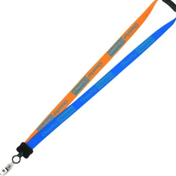 Two-Tone Smooth Nylon Lanyard - 7/8 inches - 36 inches - Snap with Metal Bulldog Clip