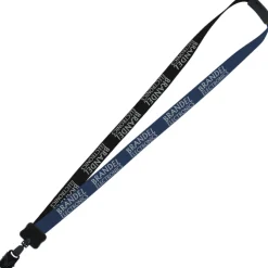 Two-Tone Smooth Nylon Lanyard - 7/8 inches - 36 inches - Large Metal Bulldog Clip