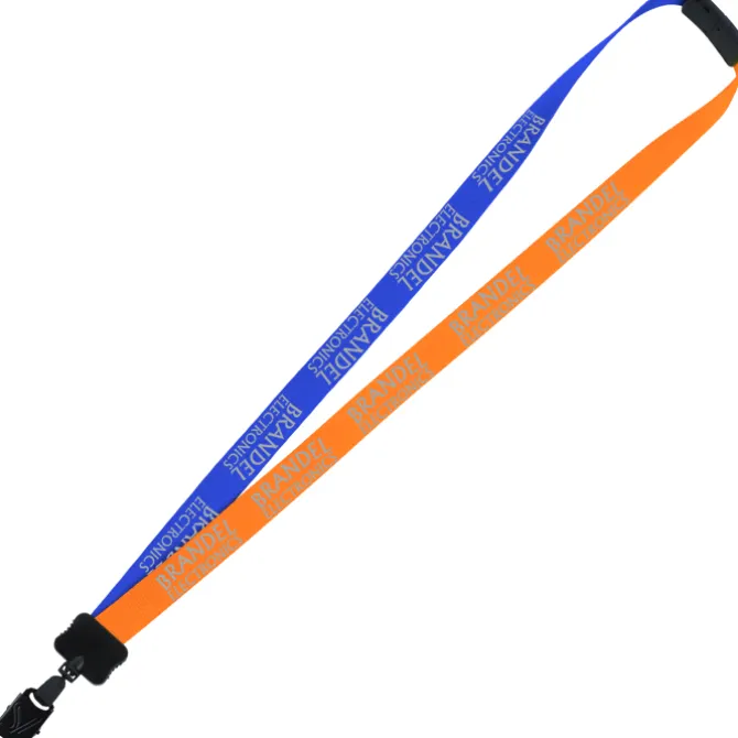 Two-Tone Smooth Nylon Lanyard - 7/8 inches - 36 inches - Large Metal Bulldog Clip