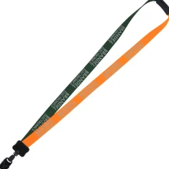 Two-Tone Smooth Nylon Lanyard - 7/8 inches - 36 inches - Large Metal Bulldog Clip