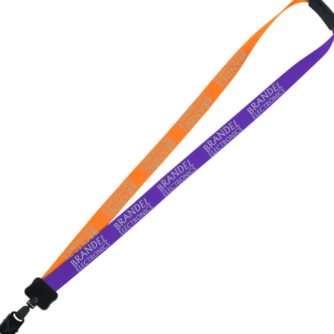 Two-Tone Smooth Nylon Lanyard - 7/8 inches - 36 inches - Large Metal Bulldog Clip