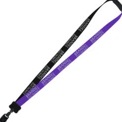Two-Tone Smooth Nylon Lanyard - 7/8 inches - 36 inches - Large Metal Bulldog Clip