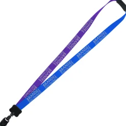 Two-Tone Smooth Nylon Lanyard - 7/8 inches - 36 inches - Large Metal Bulldog Clip