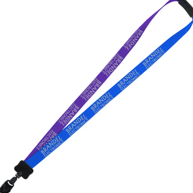 Two-Tone Smooth Nylon Lanyard - 7/8 inches - 36 inches - Large Metal Bulldog Clip
