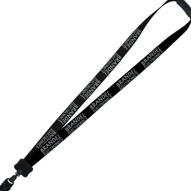 Two-Tone Smooth Nylon Lanyard - 7/8 inches - 36 inches - Large Metal Bulldog Clip