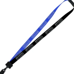 Two-Tone Smooth Nylon Lanyard - 7/8 inches - 36 inches - Large Metal Bulldog Clip