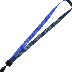 Two-Tone Smooth Nylon Lanyard - 7/8 inches - 36 inches - Large Metal Bulldog Clip
