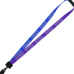 Two-Tone Smooth Nylon Lanyard - 7/8 inches - 36 inches - Large Metal Bulldog Clip