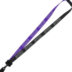 Two-Tone Smooth Nylon Lanyard - 7/8 inches - 36 inches - Large Metal Bulldog Clip