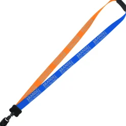 Two-Tone Smooth Nylon Lanyard - 7/8 inches - 36 inches - Large Metal Bulldog Clip