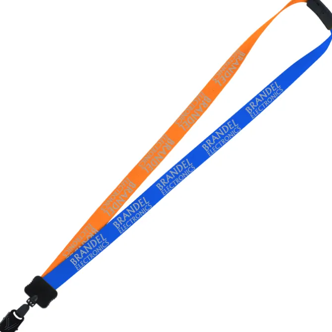Two-Tone Smooth Nylon Lanyard - 7/8 inches - 36 inches - Large Metal Bulldog Clip