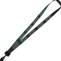 Two-Tone Smooth Nylon Lanyard - 7/8 inches - 36 inches - Large Metal Bulldog Clip