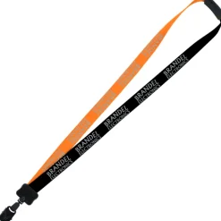 Two-Tone Smooth Nylon Lanyard - 7/8 inches - 36 inches - Large Metal Bulldog Clip
