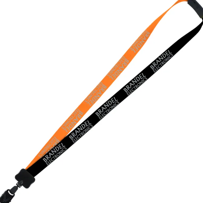 Two-Tone Smooth Nylon Lanyard - 7/8 inches - 36 inches - Large Metal Bulldog Clip