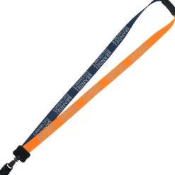 Two-Tone Smooth Nylon Lanyard - 7/8 inches - 36 inches - Large Metal Bulldog Clip