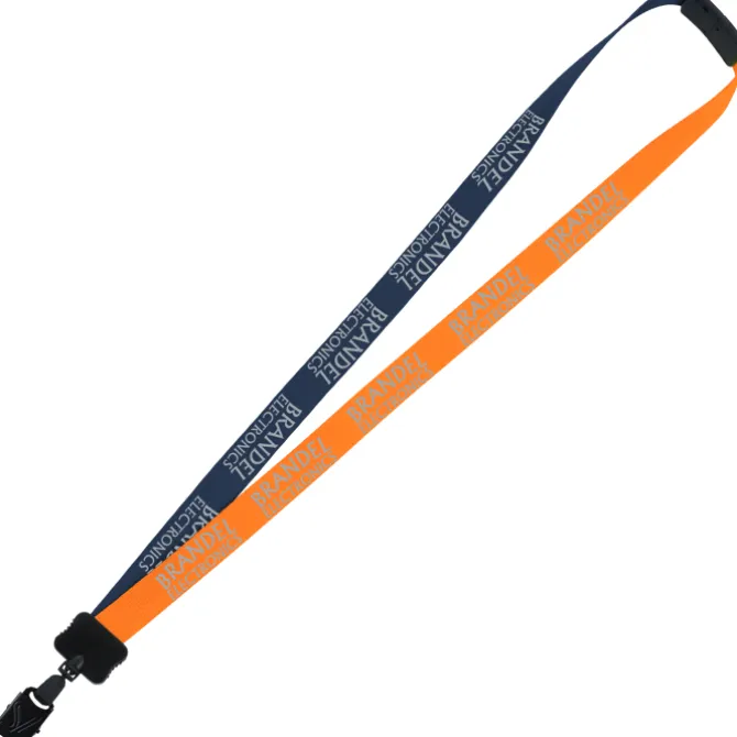 Two-Tone Smooth Nylon Lanyard - 7/8 inches - 36 inches - Large Metal Bulldog Clip