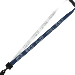 Two-Tone Smooth Nylon Lanyard - 7/8 inches - 36 inches - Large Metal Bulldog Clip