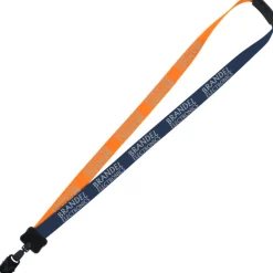 Two-Tone Smooth Nylon Lanyard - 7/8 inches - 36 inches - Large Metal Bulldog Clip