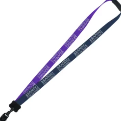 Two-Tone Smooth Nylon Lanyard - 7/8 inches - 36 inches - Large Metal Bulldog Clip