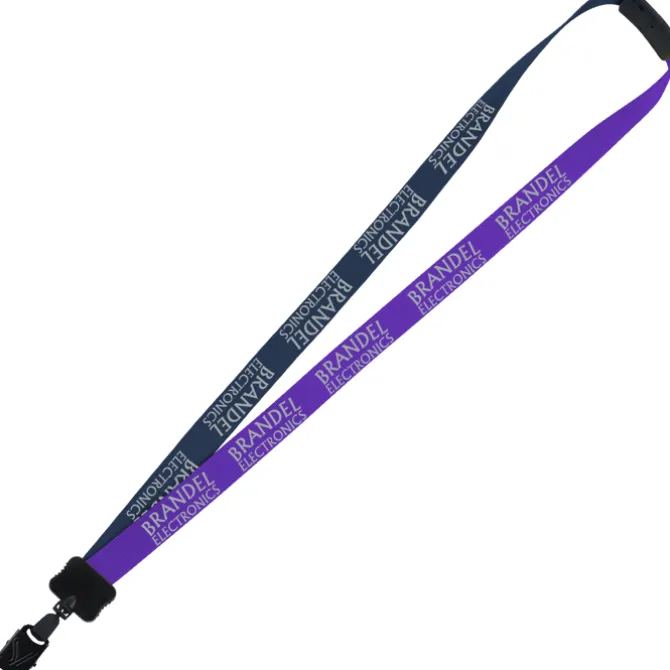 Two-Tone Smooth Nylon Lanyard - 7/8 inches - 36 inches - Large Metal Bulldog Clip
