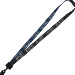 Two-Tone Smooth Nylon Lanyard - 7/8 inches - 36 inches - Large Metal Bulldog Clip