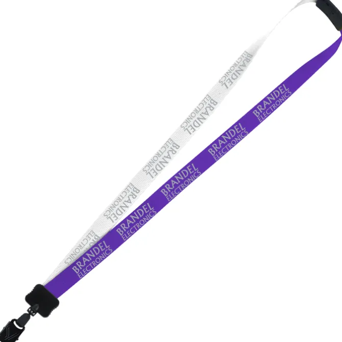 Two-Tone Smooth Nylon Lanyard - 7/8 inches - 36 inches - Large Metal Bulldog Clip