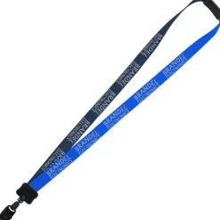 Two-Tone Smooth Nylon Lanyard - 7/8 inches - 36 inches - Large Metal Bulldog Clip