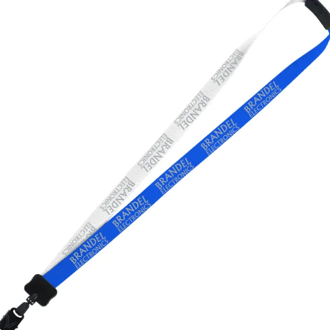 Two-Tone Smooth Nylon Lanyard - 7/8 inches - 36 inches - Large Metal Bulldog Clip
