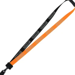 Two-Tone Smooth Nylon Lanyard - 7/8 inches - 36 inches - Large Metal Bulldog Clip