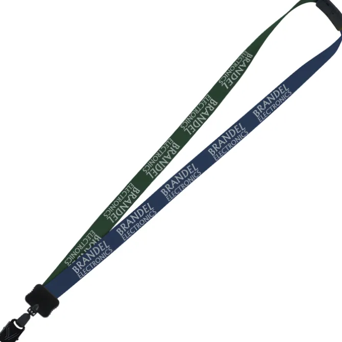 Two-Tone Smooth Nylon Lanyard - 7/8 inches - 36 inches - Large Metal Bulldog Clip